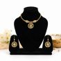 Dhokra Brass Choker Necklace Set with Round Pendant & Earrings || Size 6.3 inch || Saras Aajeevika