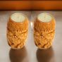 Wooden Candle Stand Elephant 2.5 *4" (Set of 2) || Natural Color || Saras Aajeevika