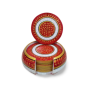 Handcrafted Marble Coaster Set – Meenakari & Kundan Work (Set of 6)