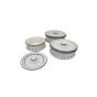 Khurja Pottery Donga 3Pc set Line 8| Hand painted | Kitchen ware | Home Décor | White and Grey