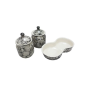 Khurja Pottery Jar + Tray Grey 3D 2+1