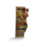  Wall Décor Bracket Wood Carving Elephant Upper Trunk Orange 8 x 18 Inch