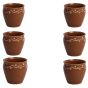 Khurja Pottery Kullhad Plain| Handcrafted Glossy Ceramic Kulhad with Handle Teracotta/Brown Colour|Handmade kulhad Set of 6Pcs |Kulhad Chai|Handmade kulhad Coffee Mug