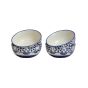 Khurja Pottery Bowl White Blue Painting |Handcrafted Glossy Ceramic Serving Soup Bowl |  White & Blue Colour Painting (Set of 4Pcs)