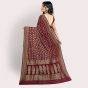 Banarsi Cotton SIlk Maroon Saree || Saras Aajeevika