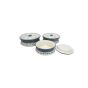 Khurja Pottery Donga  3Pc Wht+ Grey Line 8 Handpainted | Kitcen ware | Home Décor | White and Grey