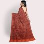 Madhubani Painting Pure Silk Saree with Blouse || Orange || Saras Aajeevika