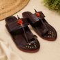 Kolhapuri Leather Men Chappal No 9 || Size 11.2 inch || Maroon Colour || Saras Aajeevika