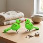 Etikoppaka Wooden Toys Green Bird || Set of 2 || Saras Aajeevika