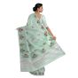 Handloom Handpainted Cotton Saree with Blouse 6.65 Mtr || Green Colour || Saras Aajeevika