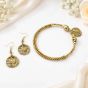 Dhokra Brass Choker Necklace Set with Round Pendant & Earrings || Size 6.3 inch || Saras Aajeevika