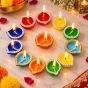Terracotta Multi Colour Diya || Set of 12 || Festival Decorative Item || Saras Aajeevika