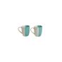 Khurja Pottery Milk Mug Italian 50-50 Green White So2|Ceramic Cup | Microwave Safe | Hand painted | Kitchen ware | Home Décor | Green & White