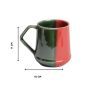 Khurja Pottery Milk Mug Italian Jug Shape Red So2|Ceramic Cup | Microwave Safe | Hand painted | Kitchen ware | Home Décor | Red