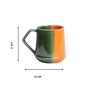 Khurja Pottery Milk Mug Italian Jug Shape Orange So2|Ceramic Cup | Microwave Safe | Hand painted | Kitchen ware | Home Décor | Orange