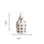 KHURJA POTTERY Dispenser Big White Red Flower | Hand Paited Ceramic Liquid Soap Dispenser with Pump| Bathroom Liquid Soap Dispenser |Kitchen Liquid Soap Dispenser