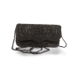  Embroidered B Envelope Clutch Black