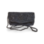  Embroidered B Envelope Clutch Blue