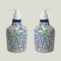Khurja Pottery Dispenser Big Mughal Painting  Blue Climber | Ceramic Liquid Soap Dispenser with Pump 