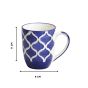 Khurja Pottery Milk Mug Painting Blue Geometrical So2|Ceramic Cup | Microwave Safe | Hand painted | Kitchen ware | Home Décor | Blue