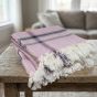 Handloom Cotton Towel 1.75 meter || Color Pink, Blue Line || Set of 2 || Saras Aajeevika