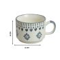 Khurja Pottery Murli Cup Painting Grey Flower So6 | |Ceramic Cup | Microwave Safe | Hand painted | Kitchen ware | Home Décor | Grey