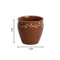 Khurja Pottery Kullhad Plain| Handcrafted Glossy Ceramic Kulhad with Handle Teracotta/Brown Colour|Handmade kulhad Set of 6Pcs |Kulhad Chai|Handmade kulhad Coffee Mug