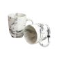 Khurja Pottery Milk Mug Italian Grey Shade So2|Ceramic Cup | Microwave Safe | Hand painted | Kitchen ware | Home Décor | Grey