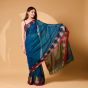 Handloom Pure Cotton Nach Mayuri Saree with Blouse || 6.8 Mtr || Blue Color || Saras Aajeevika