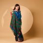 Handloom Pure Cotton Nach Mayuri Saree with Blouse || 6.8 Mtr || Blue Color || Saras Aajeevika
