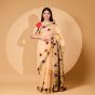 Chanderi Phulkari Saree || 6.5 meter with Blouge ||| Light Orange Color || Saras Aajeevika