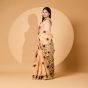Chanderi Phulkari Saree || 6.5 meter with Blouge ||| Light Orange Color || Saras Aajeevika