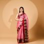 Handloom Pure Cotton Nach Mayuri Saree with Blouse || 6.8 Mtr || Pink Color || Saras Aajeevika