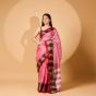 Handloom Pure Cotton Nach Mayuri Saree with Blouse || 6.8 Mtr || Pink Color || Saras Aajeevika