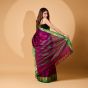 Handloom Cotton Silk Purple Kasuti Saree with Blouse || 6.8 Mtr || Saras Aajeevika