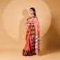 Handloom Pure Cotton Nach Mayuri Saree with Blouse || 6.8 Mtr || Peach Color || Saras Aajeevika