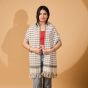 Handloom Marino Wool Muffler || White & Black Color || Saras Aajeevika