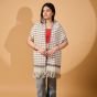 Handloom Marino Wool Muffler || White & Black Color || Saras Aajeevika