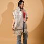 Handloom Marino Wool Muffler || White & Black Color || Saras Aajeevika