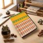 Bamboo File Folder Orange Check 13*10 inch || Saras Aajeevika