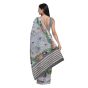 Handloom Handpainted Cotton Saree with Blouse 6.65 Mtr || Grey Colour || Saras Aajeevika