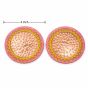Copper Meenakari Coaster || Pink & Yellow Colour || 3.5 inch || Set of 2 || Saras Aajeevika