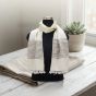Handloom Unisex Muffler || Marino Wool || Off White & Grey || Saras Aajeevika