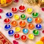 Terracotta Multi Colour Diya || Set of 24 || Festival Decorative Item || Saras Aajeevika