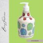 KHURJA POTTERY Dispenser Big White Green Tree| Hand Paited Ceramic Liquid Soap Dispenser with Pump| Bathroom Liquid Soap Dispenser |Kitchen Liquid Soap Dispenser 