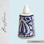 Khurja Pottery Dispenser Big Mugal Painting Blue | Hand Paited Ceramic Liquid Soap Dispenser with Pump | Bathroom Liquid Soap Dispenser | Kitchen Liquid Soap Dispenser