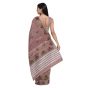 Handloom Handpainted Cotton Saree with Blouse 6.65 Mtr || Brown Colour || Saras Aajeevika