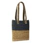 Ladies Bag Sabai grass Stripes Natural & Blue Colour made by Jhargram Block Mahila Aranya Sundari Mahasangha SHG of West Bengal