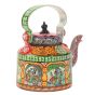 Hand-Painted Decorative Kettle with Traditional Folk Art