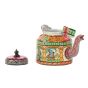 Hand-Painted Decorative Kettle with Traditional Folk Art